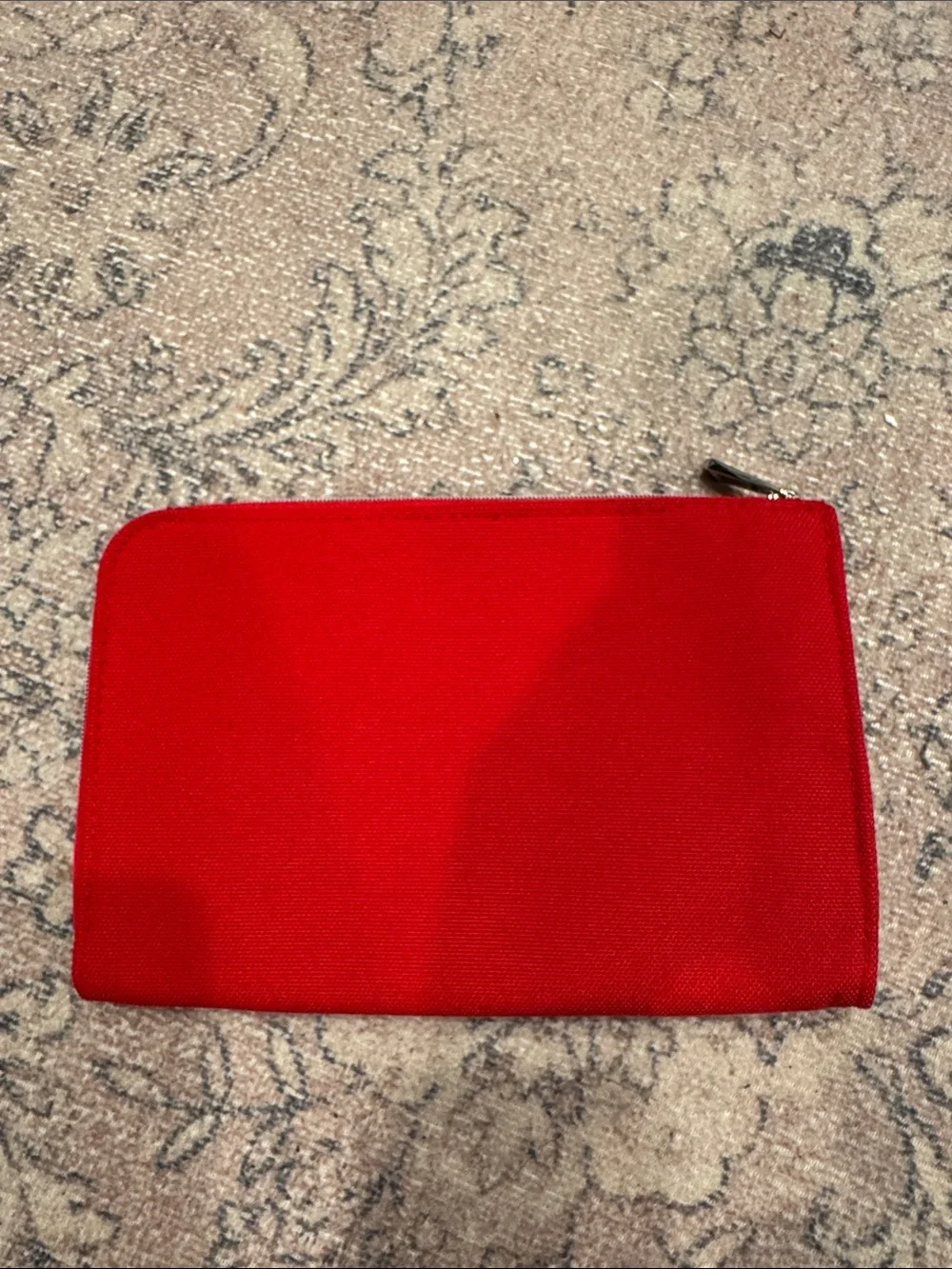 Dior Red Canvas Zip Cosmetic Case